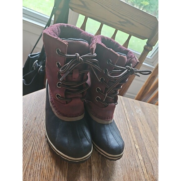 Sorel Slimpack II Duck Winter Boots Cranberry Size 5 Snow Boot Natural Rubber EC - Picture 2 of 8